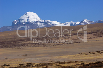 Landscape of snow-capped mountains