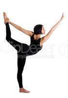 Beauty woman stand in yoga asana - Dancer Pose