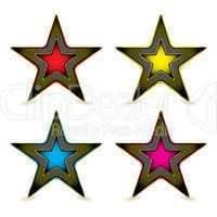 Metal hexagon star award
