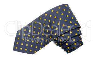 Yellow diamond pattern shappes blue tie