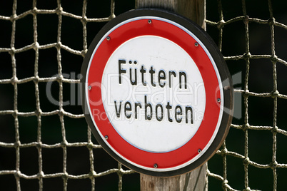 Füttern verboten