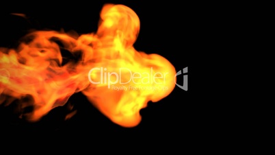 Red fire, high-definition 3d render. Alpha Channel is included