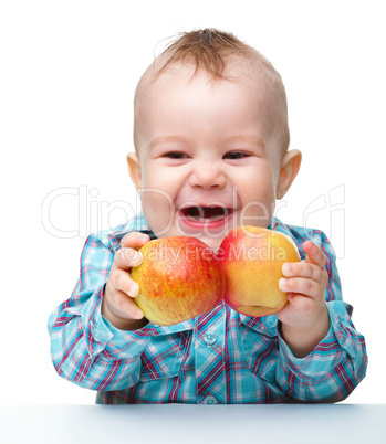 Little child with apple