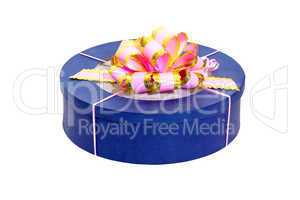 round blue gift box