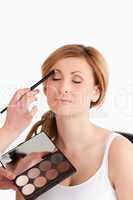 woman getting make up