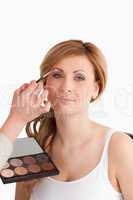 woman getting make up