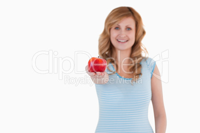 woman with a apple