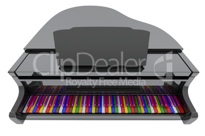 Grand piano with color keys