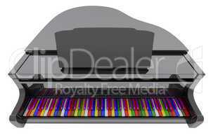 Grand piano with color keys