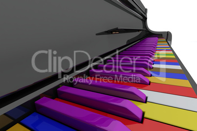 Color grand piano keys