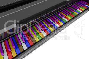 Color grand piano keys