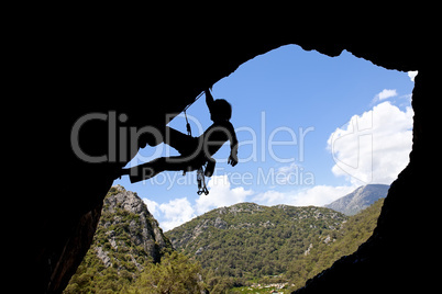 Rock climber silhouette
