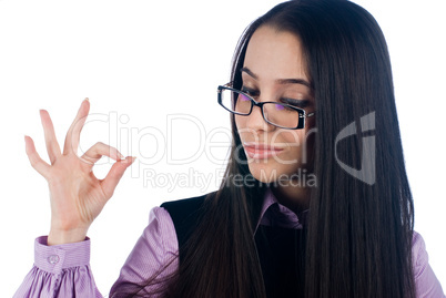 Girl with ok gesture