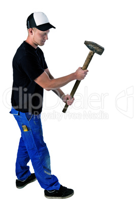 Bauarbeiter mit schweren Hammer 6