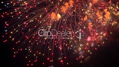 Colorful fireworks on the black sky background