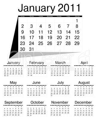 Simple calendar of 2010