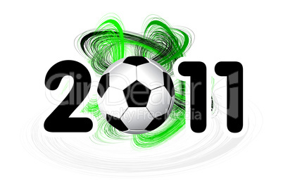 Big 2011 soccer-ball on a white background