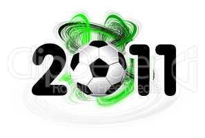Big 2011 soccer-ball on a white background