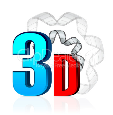 3D Cinema with film strip