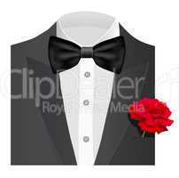 Bow tie with rose