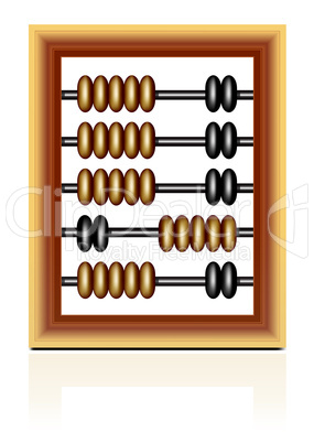 wooden abacus isolated on a white background