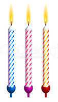 Vector birthday candles. Detailed portrayal