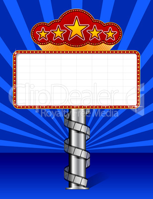 Marquee with wraps film strip illustration
