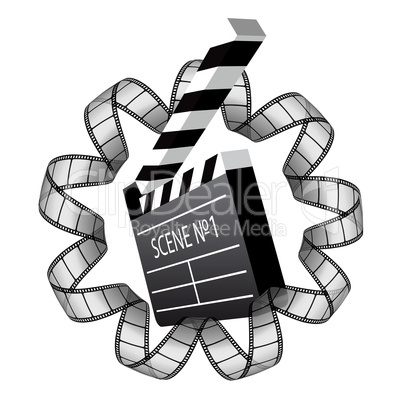 vector clapboard and film strip