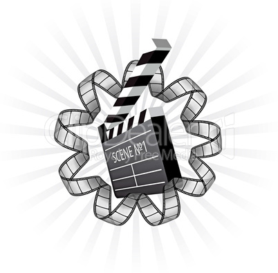 vector clapboard and film strip