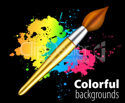 Vector brush on color background