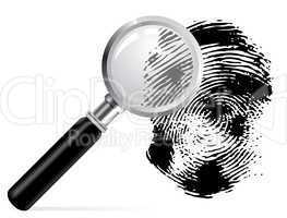 Magnifier with scaned fingerprint