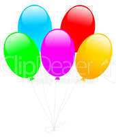 Group of balloons isolated on white