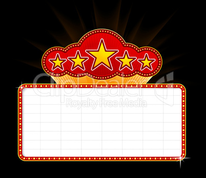 Blank movie, theater or casino marquee
