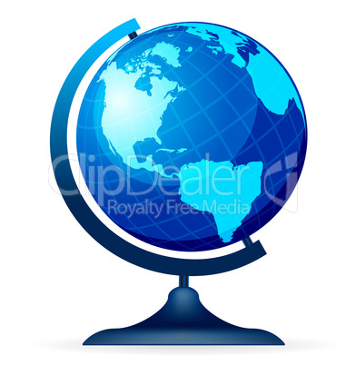 terrestrial globe isolated on a white background
