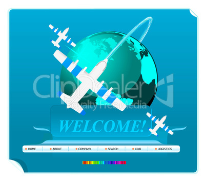 Web site template, vector