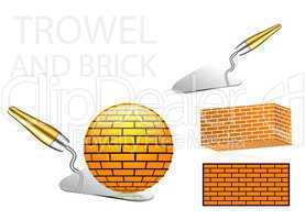 trowel and bricks