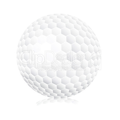 Golf ball on white background