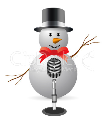Snowman with microphone