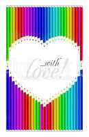 Color pencils heart shaped