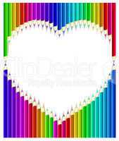 Colored pencils heart shape