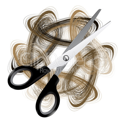 Scissor and  hair