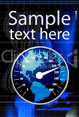 Speedometer in form globe vector illustration