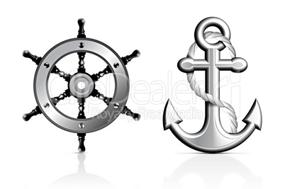 Anchor and Steering Wheel