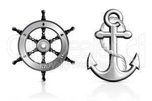 Anchor and Steering Wheel