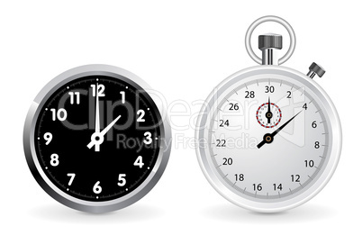 Clock and stopwatch