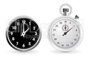 Clock and stopwatch