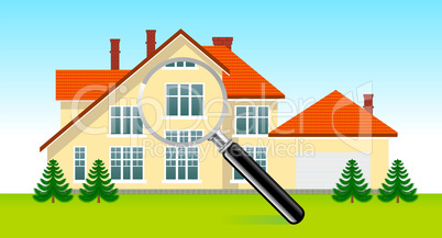 House under magnifying glass