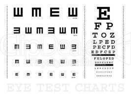 Vector Snellen eye test charts
