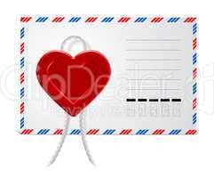 Envelope With Hearts, Isolated On White Background