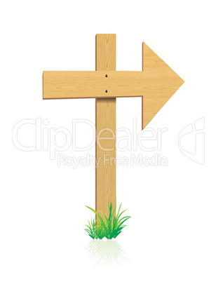 wooden sign with grass vector